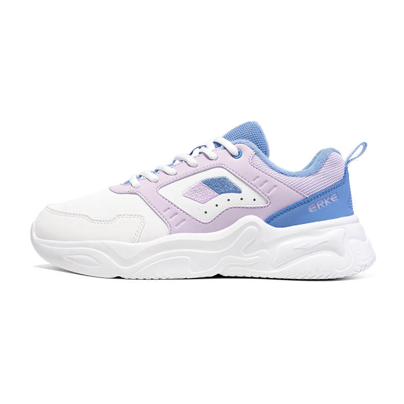 Erke Fleece Lined Comfortable Slip Resistant Abrasion Resistant Low top Casual Shoes Women's White Purple