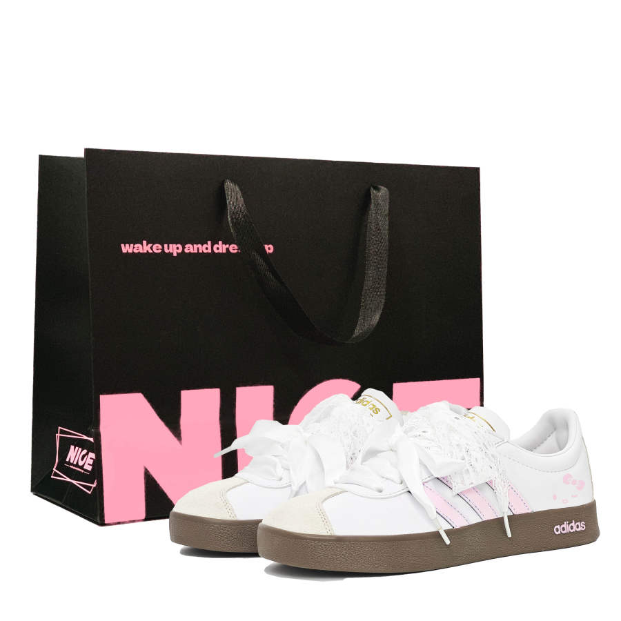 Adidas Adidas Vl Court Classic Butterfly Cat Low top Skateboard Shoes Unisex Pink White