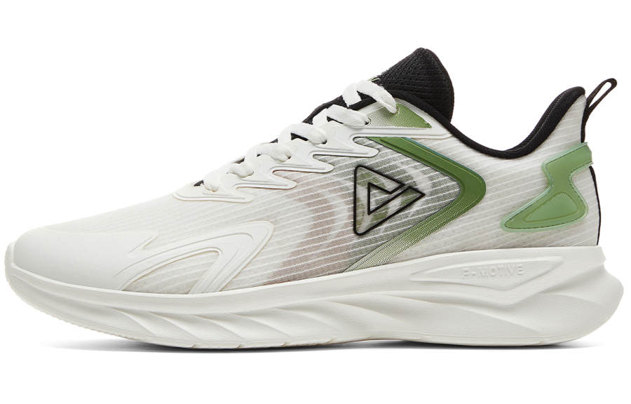 PEAK Slip Resistant, Abrasion Resistant, Breathable Low top Running Shoes Men's Ecru Green