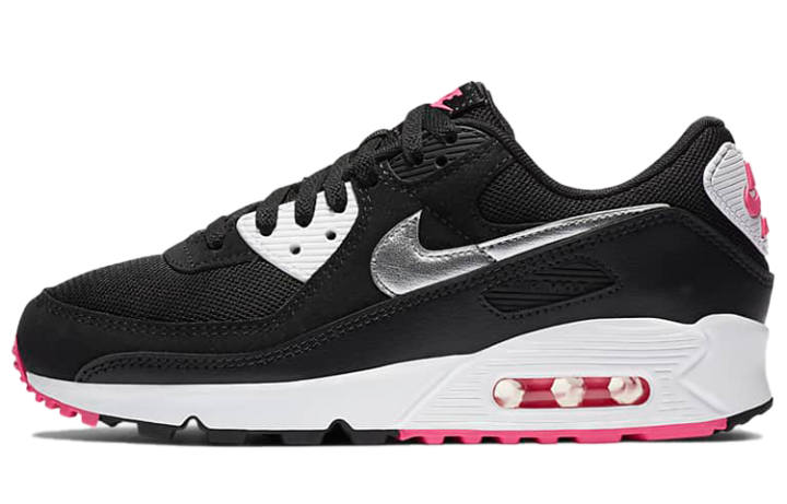 Nike Nike Air Max 90 Black Metallic Silver Pink Blast Women's