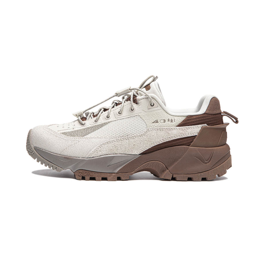 Li-Ning Li Ning Outdoor CF Tracing, Wild Xingshan PRO Cow Split Leather Waterproof Low top Casual Shoes Women's Gray Brown
