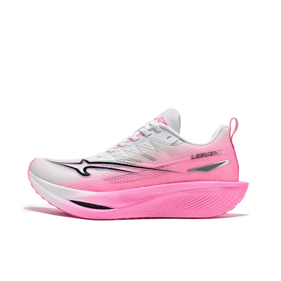 LEBUZHE Low top Running Shoes Unisex Cherry Blossom White Pink