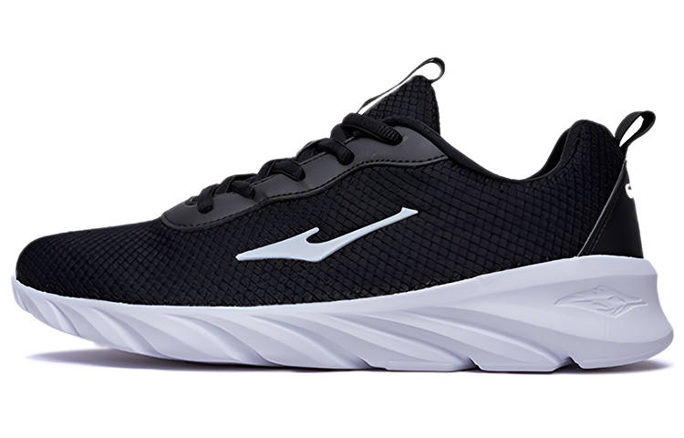 Erke Cushioning Slip Resistant Abrasion Resistant Breathable Lightweight Low top Casual Running Shoes Men's Black White