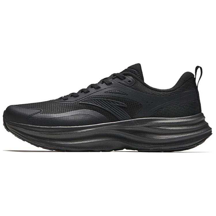 Anta Cushioning Rebound Slip Resistant Low top Running Shoes Men's Basic Black