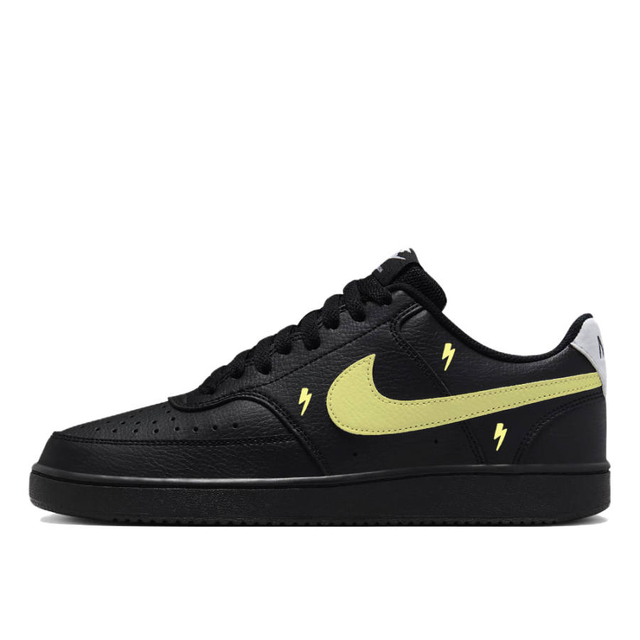 Nike Nike Court Vision 1 Black Electric Lemon Wind Abrasion Resistant Low top Skateboard Shoes Unisex Black