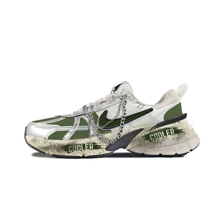 Nike Nike V2K Run Abrasion Resistant Low top Running Shoes Women's White Green