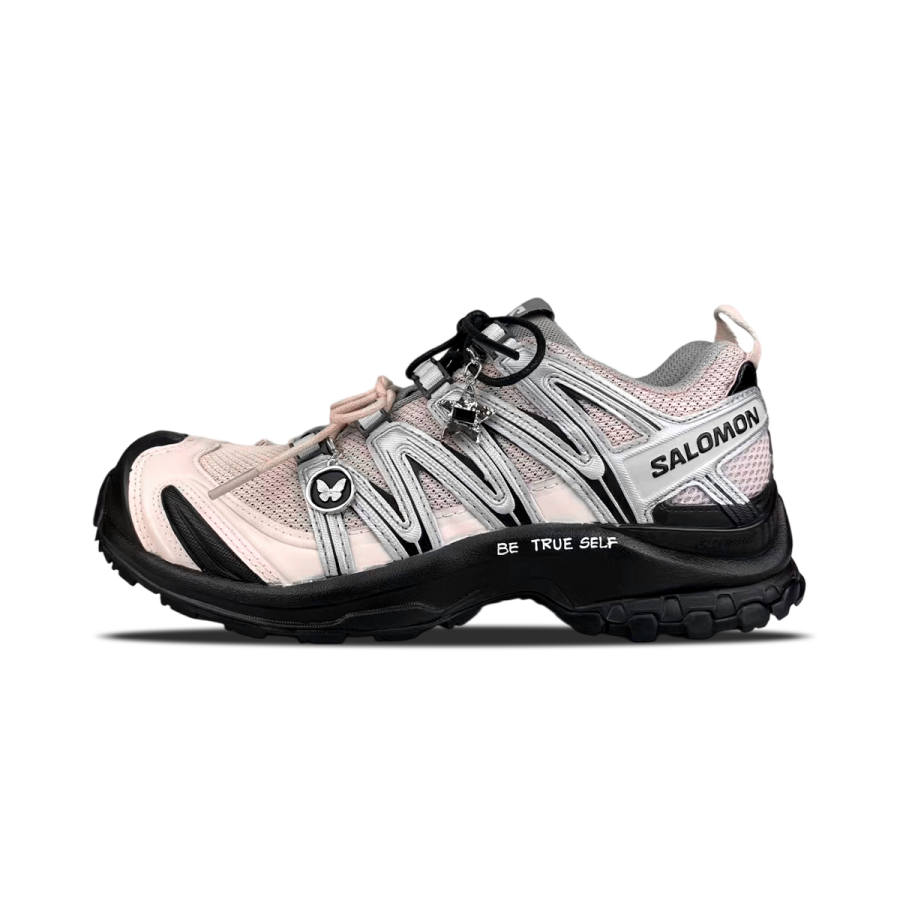 SALOMON XA PRO 3D Slip Resistant Height Increasing Breathable Low top Running Shoes Unisex Black Pink