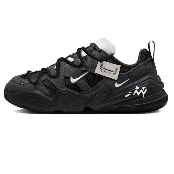 Nike Nike Tech Hera Black Order Suede Cushioning Abrasion Resistant Breathable Coverage Height Increasing Low top