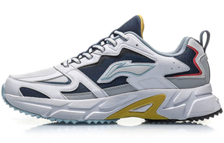 Li-Ning Li Ning Slip Resistant Abrasion Resistant Low top Running Shoes Men's Deep Water Duck Blue