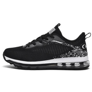 BIANSULONG Cushioning Slip Resistant Abrasion Resistant Low top Casual Running Shoes Men's Black