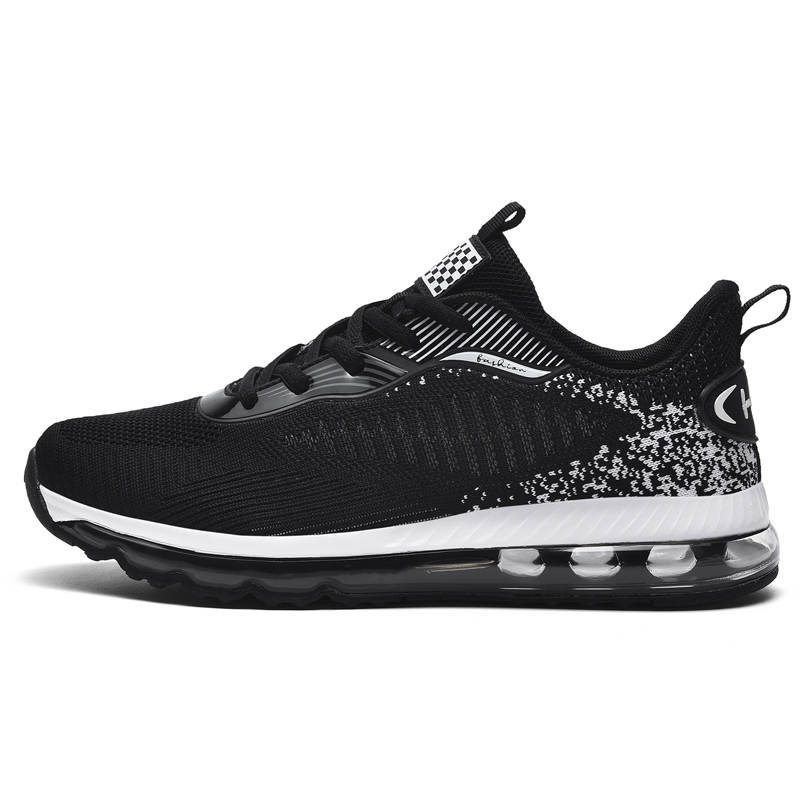 BIANSULONG Cushioning Slip Resistant Abrasion Resistant Low top Casual Running Shoes Men's Black