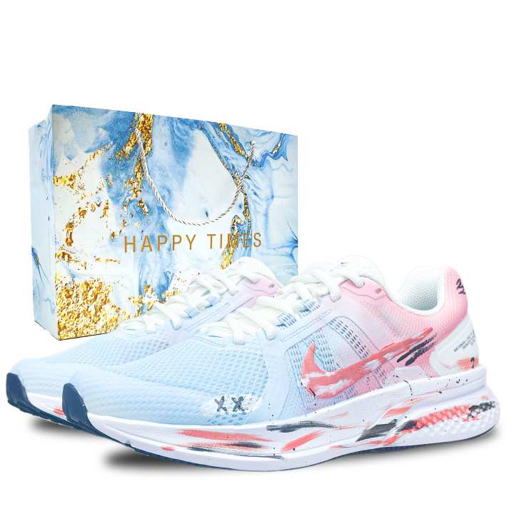 Nike Nike Run Swift 2 Abrasion Resistant Breathable Coverage Low top Running Shoes Men's Blue Pink