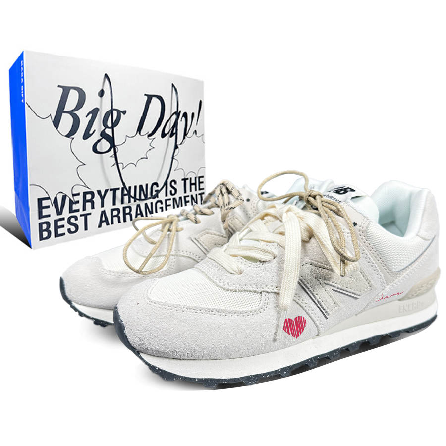 New Balance New Balance NB 574+ Fabric Low top Casual Running Shoes Unisex Ecru