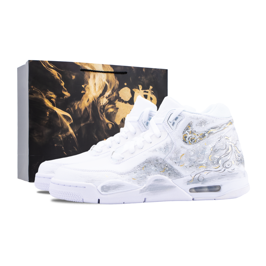 Nike Nike Flight Legacy Basketball Shoes Unisex Mid Top Gray/Gold