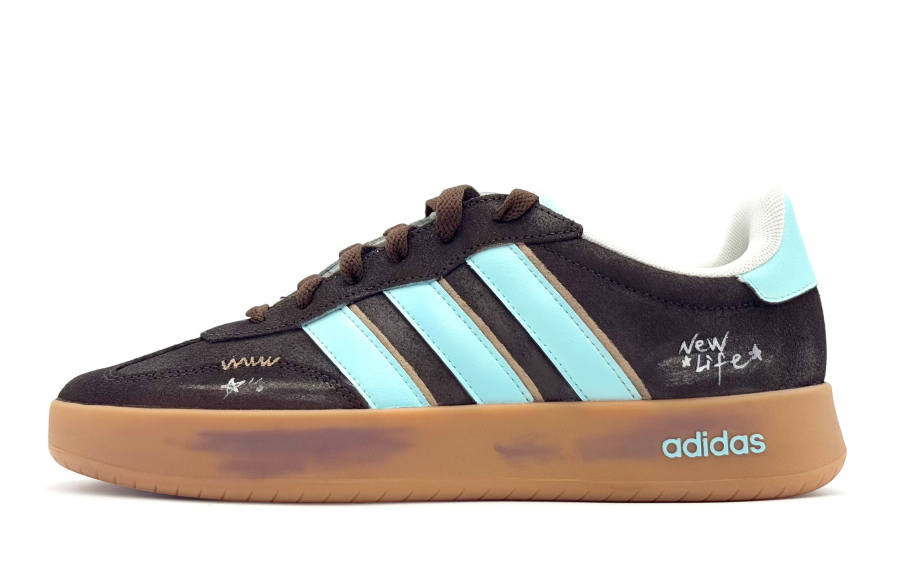 Adidas Adidas BARREDA REGO Hot Dog, Brown Shadow Blue Trace Abrasion Resistant Low top Skateboard Shoes Unisex Brown Blue