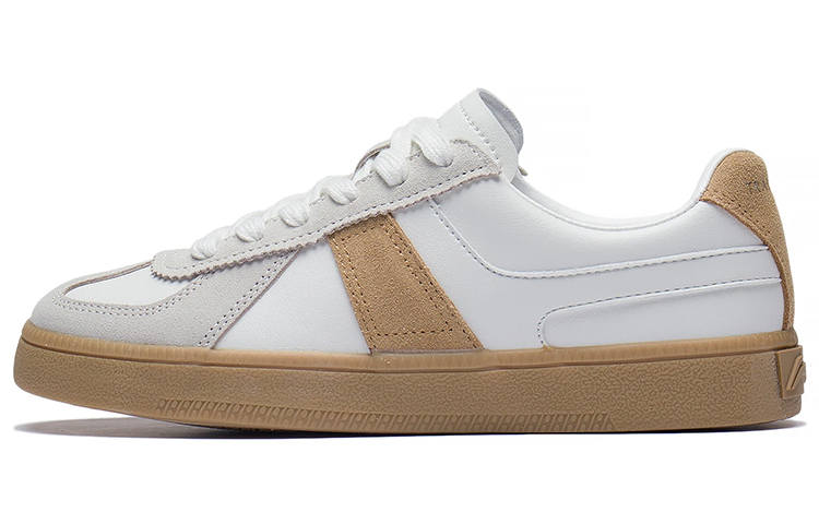 Li-Ning Li Ning Yunchuan Textile, Synthetic Leather Cushioning, Wear Resistant Low top Skateboard Shoes Men's White Brown