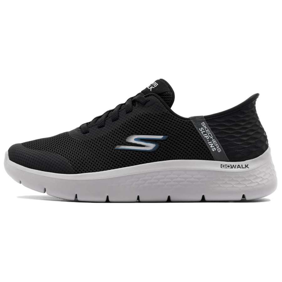 Skechers Cushioning Abrasion Resistant Breathable Support Balance Lightweight Low top Walking Shoes Men's Black Gray