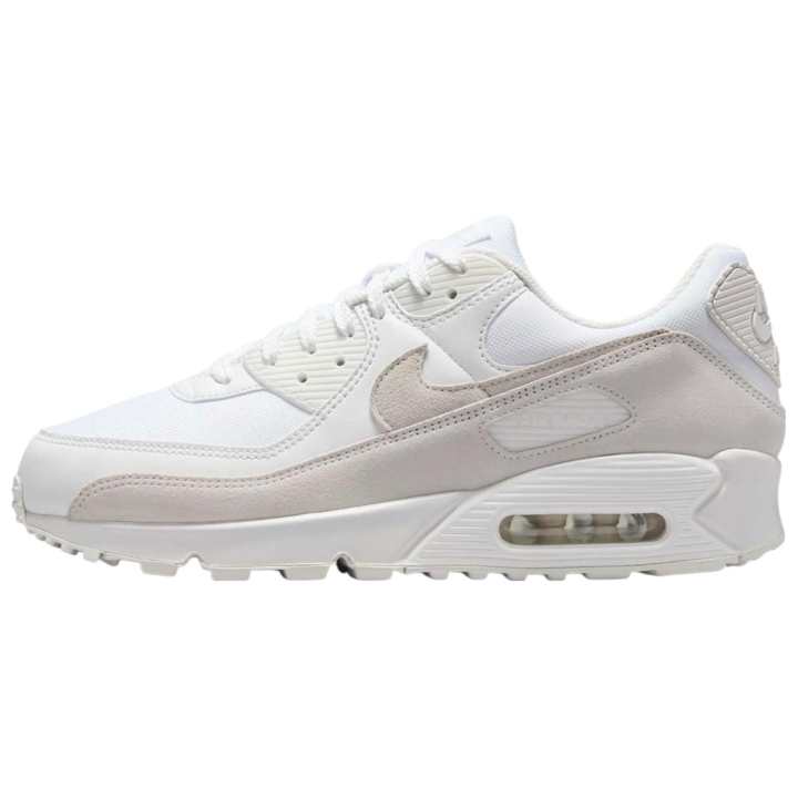 Nike Nike Air Max 90 Soft And Comfortable Leather Abrasion Resistant Low top Running Shoes Unisex White