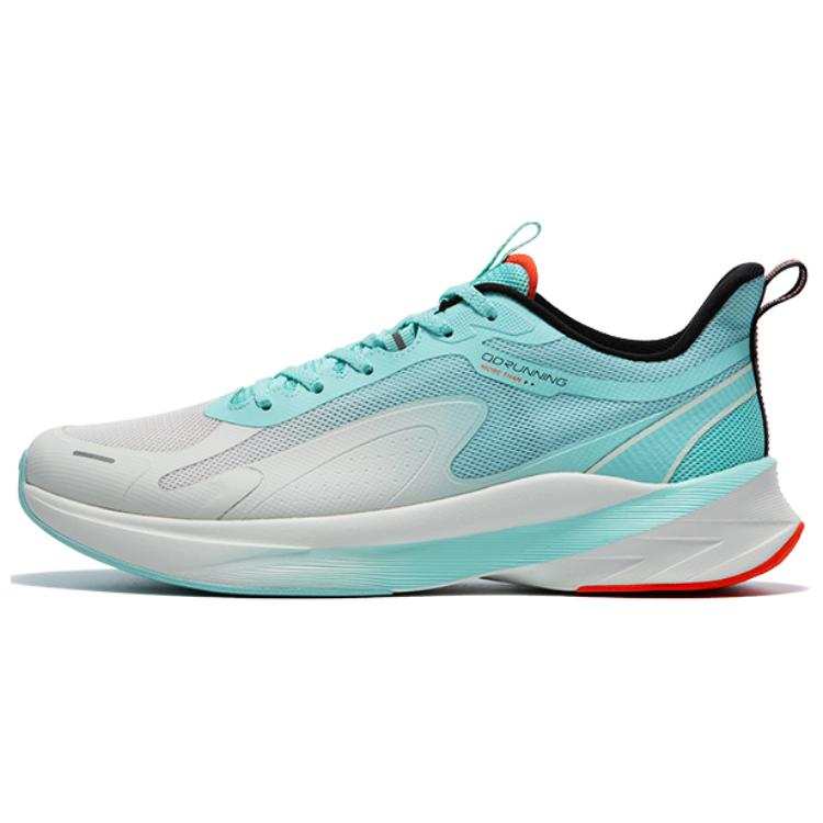 QIAODAN Light Speed 4.0 Cushioning Slip Resistant Breathable Low top Dui Light Running Shoes Men's White Blue