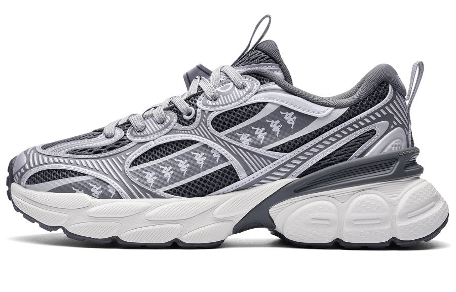 Kappa Slip Resistant Abrasion Resistant Low top Running Shoes Unisex Gray
