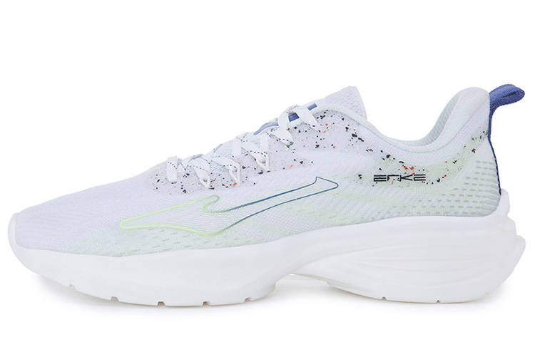 Erke Breathable Mesh Low top Running Shoes Men's True White Stone Blue