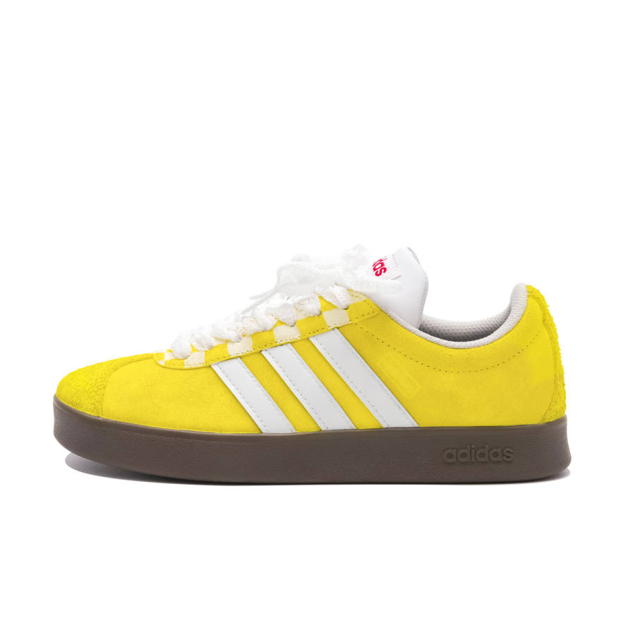 Adidas Adidas Neo VL Court 2.0 Thorned Butter Cheese Anti-Slip Wear-Resistant Low-Top Skateboard Shoes Unisex White Yellow