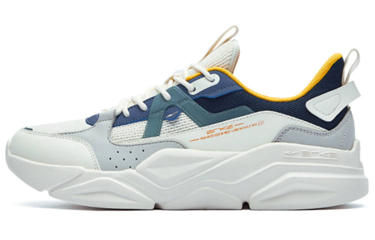 Erke Abrasion Resistant Low top Running Shoes Men's White Blue