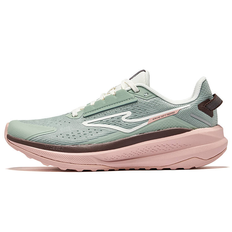 Erke Siye 2.0 Cushioned Slip-Resistant Rebound Low-Top Bow Bomb Technology Casual Running Shoes Women's Green Pink