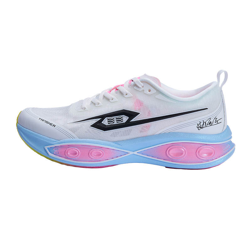 TANSHEZHE x AILIXIERLIANMING Low top Full Length Carbon Plate Running Shoes Unisex White Pink