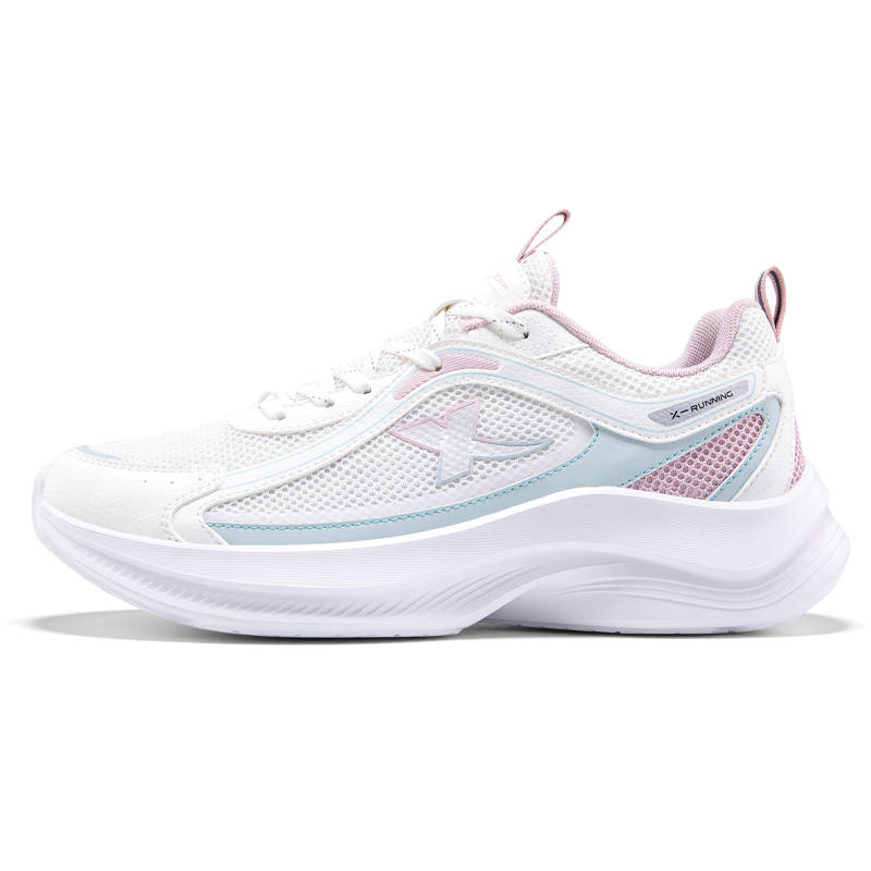 XTEP Abrasion Resistant Support Rebound Low top Casual Running Shoes Women's White Green Pink