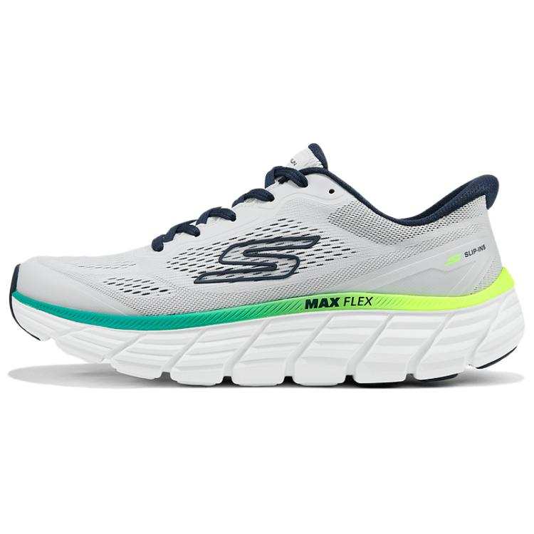 Skechers MAX FLEX Abrasion Resistant Breathable Thermal Low top Running Shoes Men's White