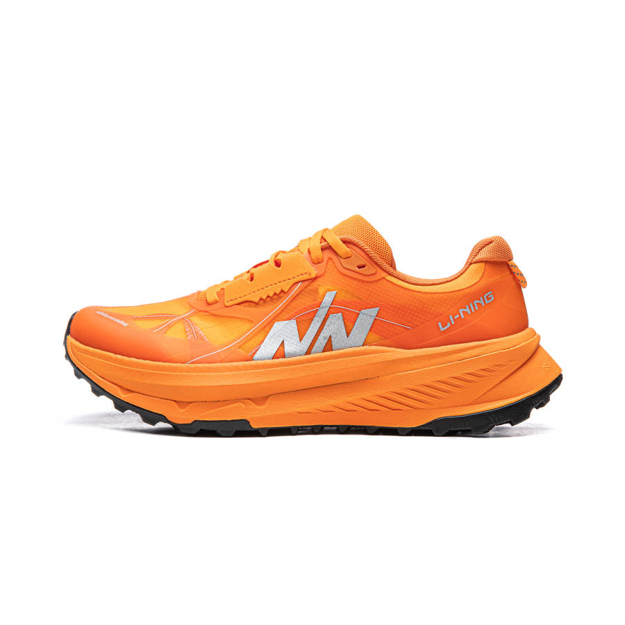 Li-Ning Li Ning Cushioning Slip Resistant Abrasion Resistant Rebound Low top Trail Running Shoes Unisex Burnt Orange