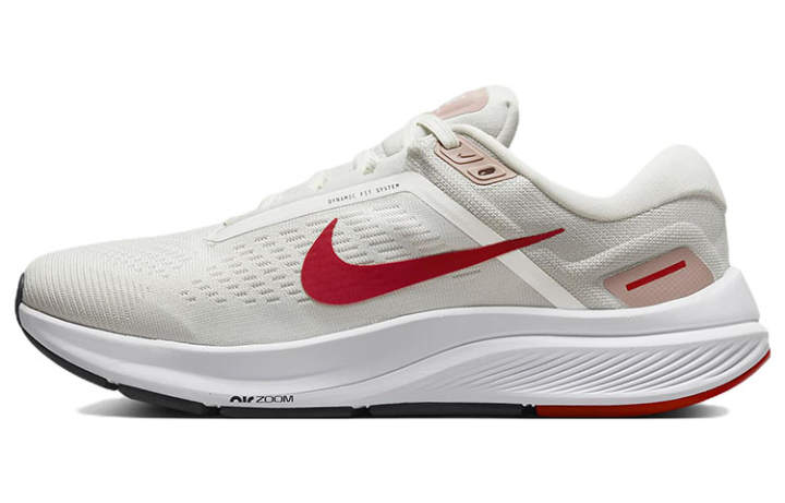 Nike Nike Zoom Structure 24 Fabric Low top Marathon Running Shoes Women's White Red
