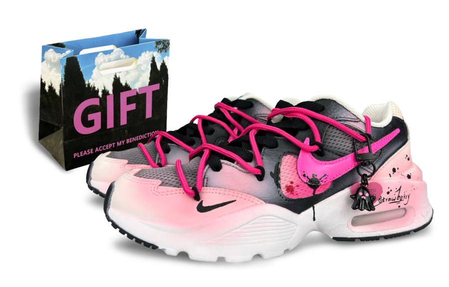 Nike Nike Air Max Fusion Cushioning Slip Resistant Abrasion Resistant Low top Casual Running Shoes Women's Black Pink