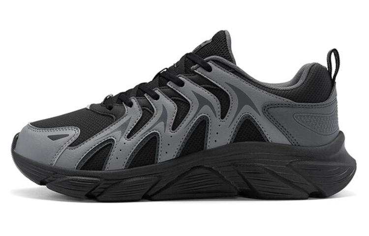 XTEP Slip Resistant, Abrasion Resistant, Lightweight Low top Running Shoes Men's Black Gray
