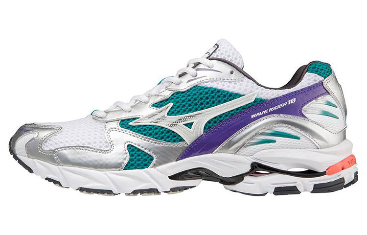 Mizuno Wave Rider 10 Mesh, Textile Slip Resistant, Abrasion Resistant, Breathable, Lightweight Low top Casual