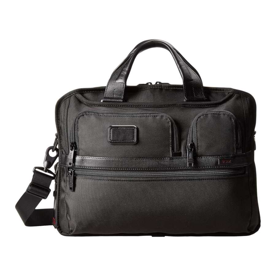 TUMI Alpha Nylon Crossbody Laptop Bag Women's Black