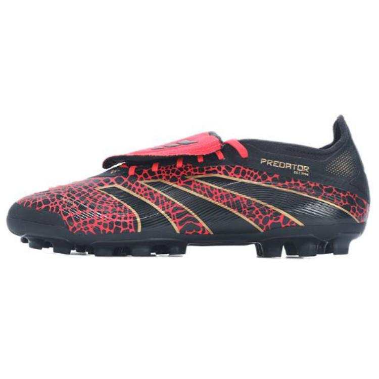 Adidas Adidas PREDATOR ELITE Slip Resistant Abrasion Resistant Soccer Shoes Unisex Black Red