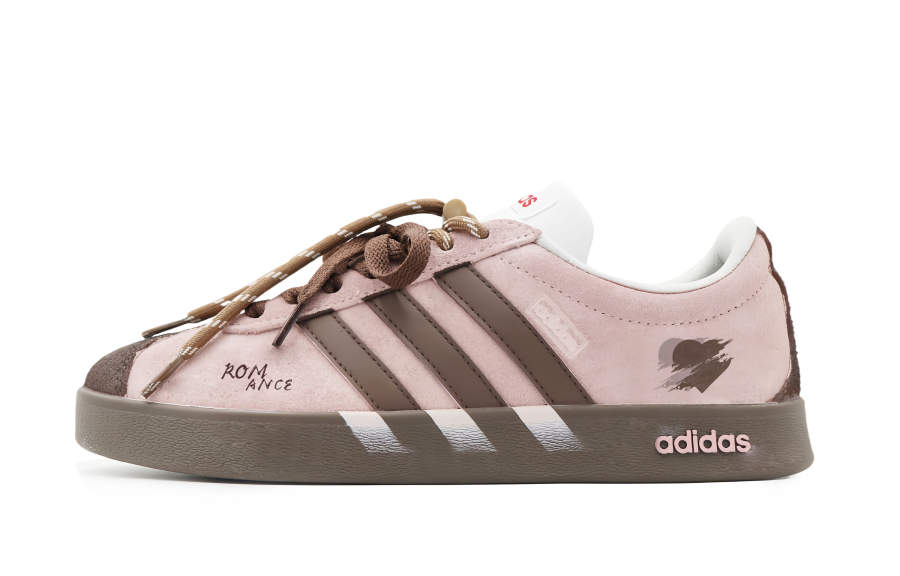 Adidas Adidas VL COURT 2.0 Chestnut Whisper Abrasion Resistant Abrasion Resistant Low top Casual Shoes Unisex Brown Pink