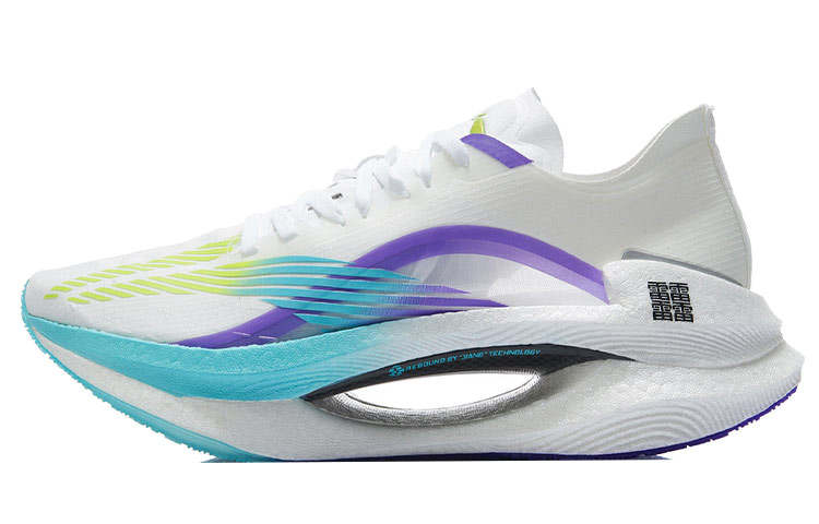 Li-Ning Li Ning DOPAMINE Running Shoes Men's Low Top Standard White/Fluorescent Blue Purple