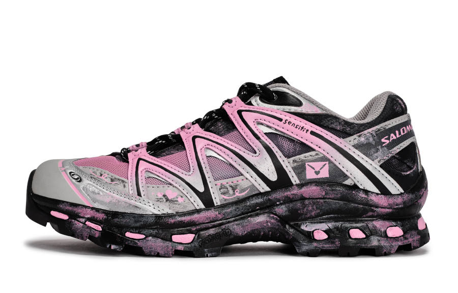 SALOMON XT Quest Mesh Low top Trail Running Shoes Unisex Black Gray Silver Pink