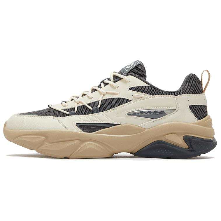 361° Luminous Glow Slip Resistant Abrasion Resistant Low top Casual Shoes Men's Beige Black