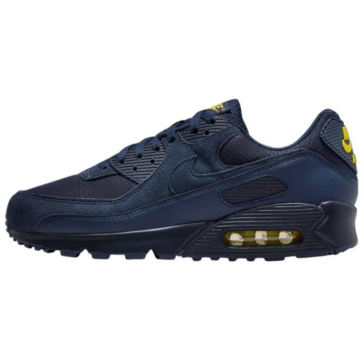 Nike Nike Air Max 90 Abrasion Resistant Low top Air Max Cushioning Casual City Commuting Running Shoes Unisex Blue Black