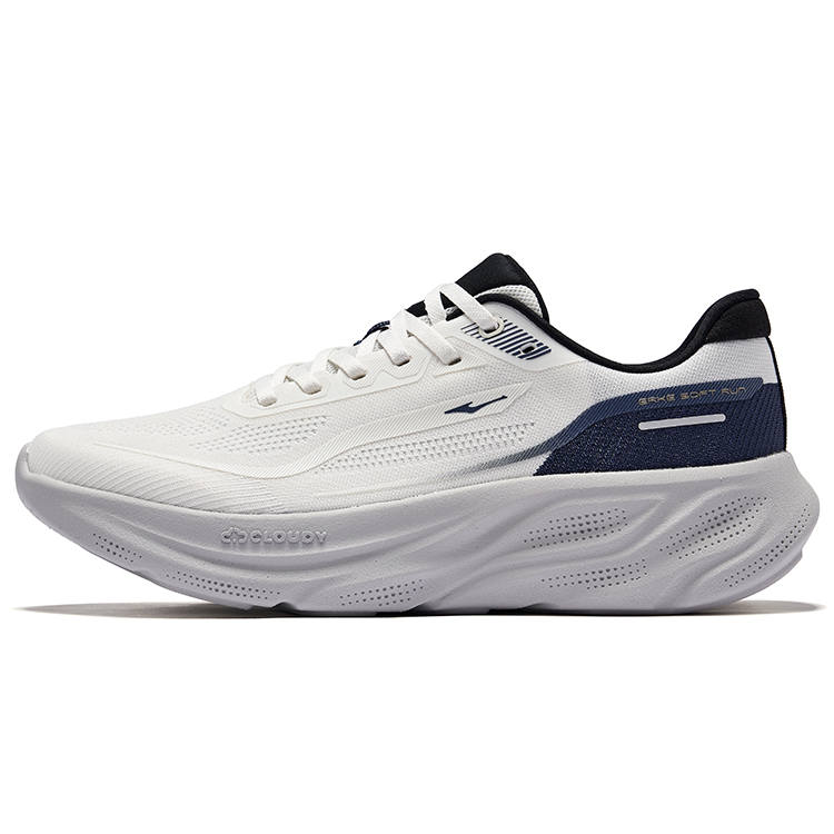 Erke Breathable And Resilient Low top Running Shoes Men's Microcrystal White Fjord Blue