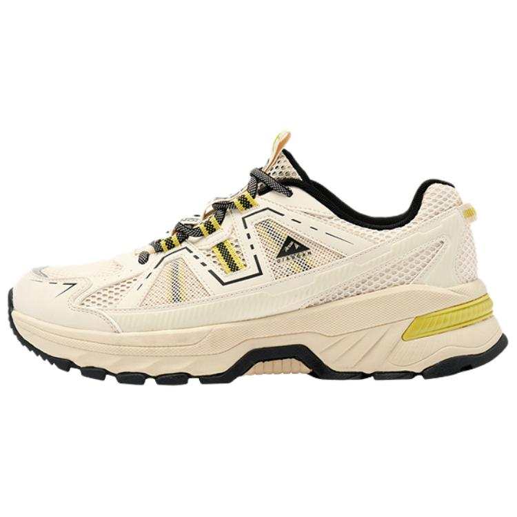 QIAODAN Cushioning Slip Resistant Low top Trail Running Shoes Men's Beige