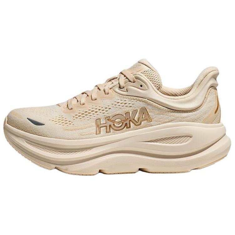 HOKA ONE ONE Bondi 9 Breathable Low top Casual City Commuting Running Shoes Women's Beige