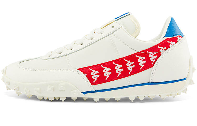 Kappa Textile, Synthetic Leather Coverage Low top Casual Running Shoes Unisex Winter White