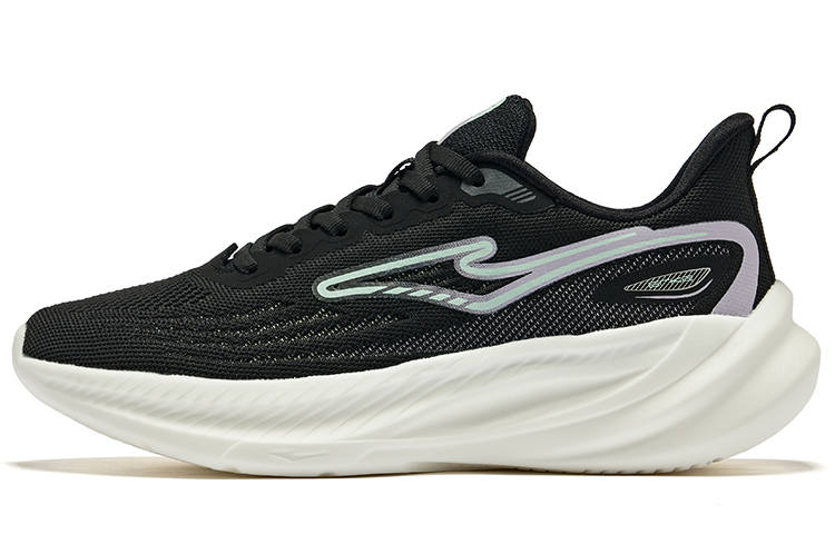 Erke Slip Resistant Abrasion Resistant Low top Running Shoes Women's Jet Black Mineral Purple