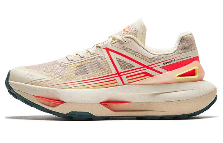 Anta Swift Cushioning, Wear Resistant Low top Running Shoes Men's Beige Red