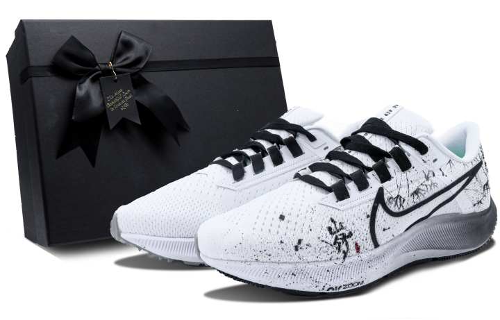 Nike Nike Pegasus 38 Cushioning Slip Resistant Abrasion Resistant Low top Running Shoes Men's Black White